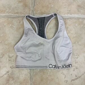 Calvin Klein White and Gray Sports Bra